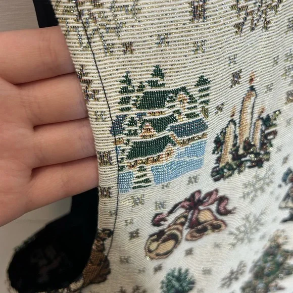 Vintage Bobbie Brooks Women’s Large Christmas Vest Holiday Village Print Winter - Picture 4 of 7